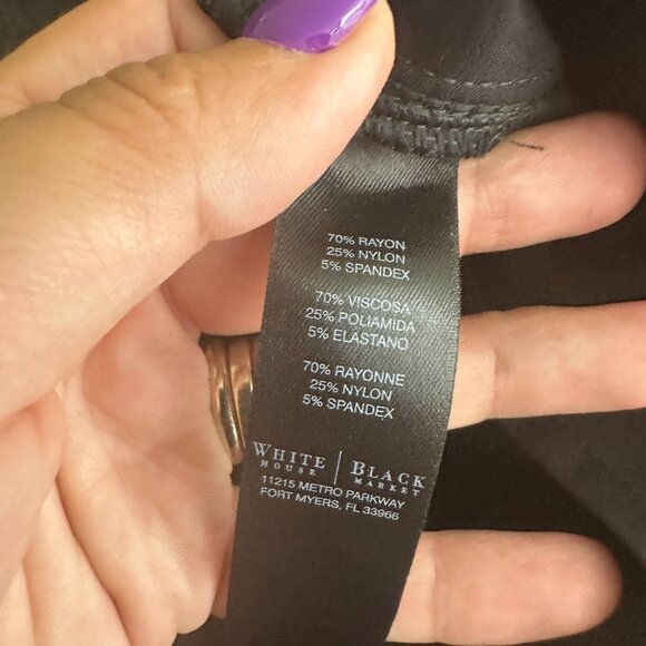 2/$30 White House Black Market Slim Leg Low Rise Pants 2 #A0600 - Picture 7 of 8